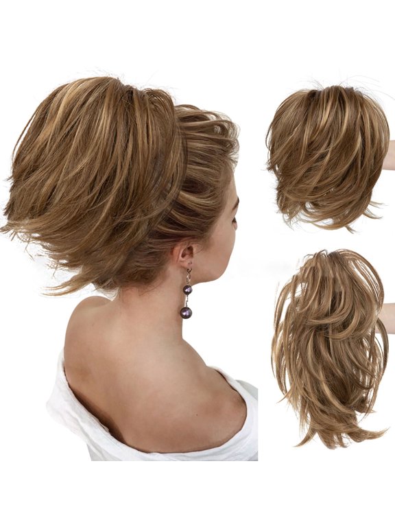 Natural Hair Extensions Messy Bun Hair Piece with Bendable Metal Wire Clip for Women Ideal for Effortless Updos and Ponytail Styles
