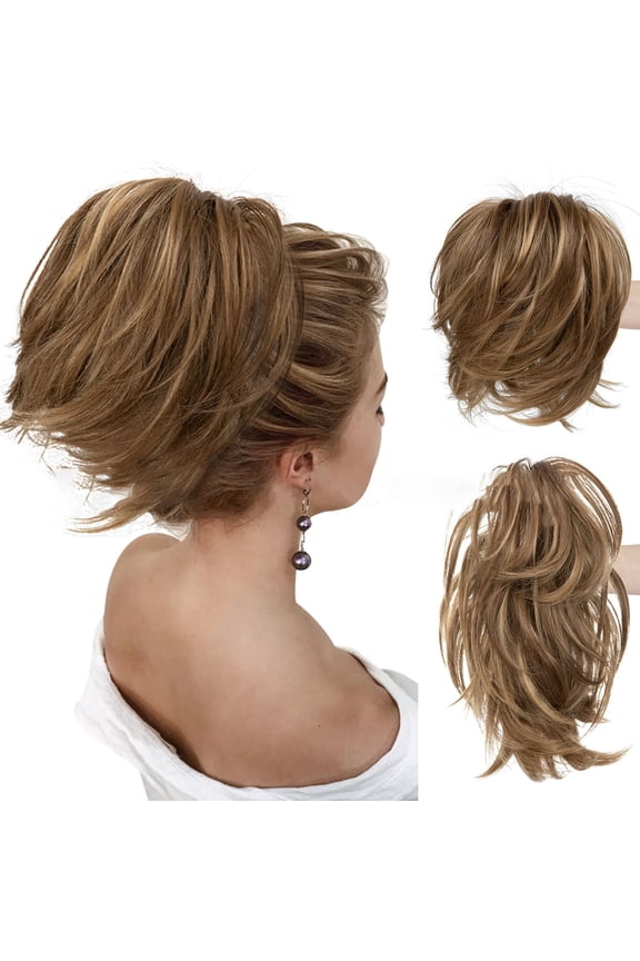 Natural Hair Extensions Messy Bun Hair Piece with Bendable Metal Wire Clip for Women Ideal for Effortless Updos and Ponytail Styles