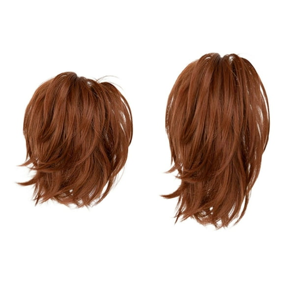 Natural Hair Extensions Messy Bun Hair Piece with Bendable Metal Wire Clip for Women Straight Hair Bun and Ponytail Extension