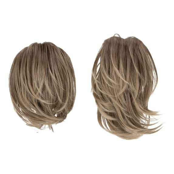 Natural Hair Extensions Messy Bun Piece with Bendable Metal Wire Clip for Women - 8 Inch Hairpiece for Stylish Updos and Ponytails