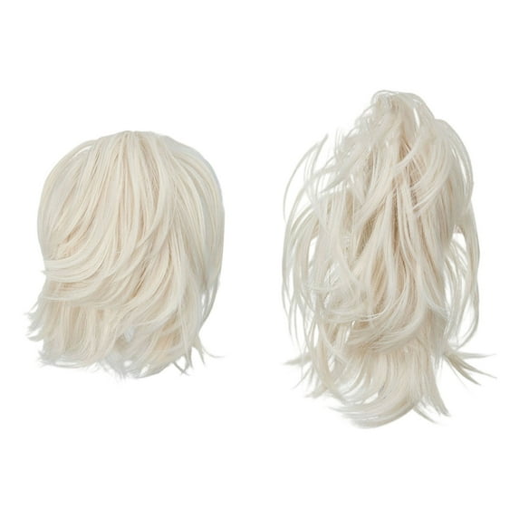 Natural Hair Extensions Messy Bun Piece with Bendable Metal Wire Clip for Women for Stylish Ponytails and Casual Hairstyles