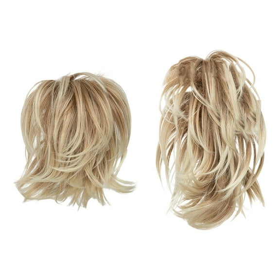 Natural Hair Extensions Messy Bun Piece with Bendable Metal Wire for Women 8 Inch Clip-in Ponytail Hair Piece for Effortless Style