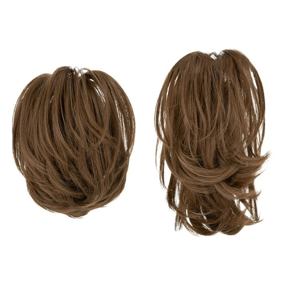 Natural Hair & Extensions Messy Bun Piece with Bendable Wire Clip for Effortless Styling and Elegant Updos for Women