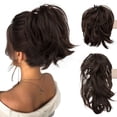 thumbnail image 1 of Natural Hair Extensions Messy Bun Piece with Bendable Wire Clip for Women 8 Inch Straight Hair Ponytail Extension for Effortless Styles, 1 of 7