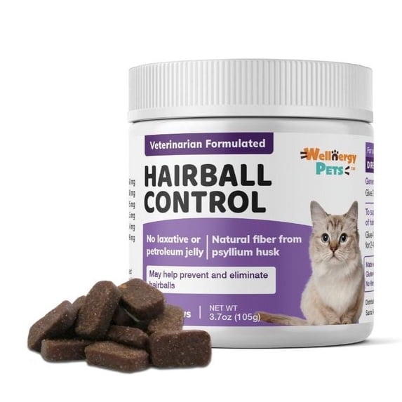 Wellnergy Pets Hairball Control Chews for Cats, Chicken Flavor, 70 Count Bottle
