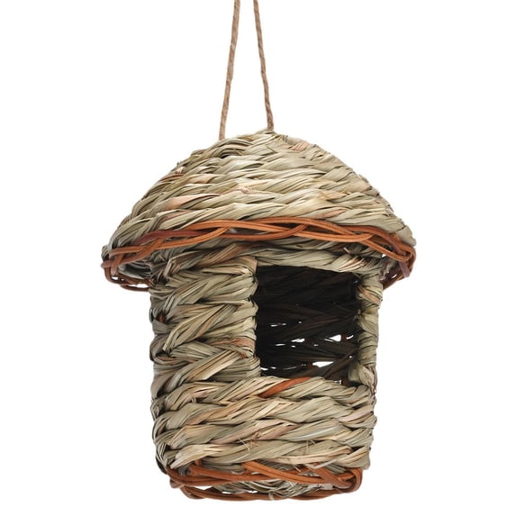 Natural Hand-Woven Hibiscus Grass Hummingbird House Eco-Friendly Outdoor Bird Shelter