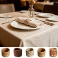 thumbnail image 1 of Natural Handwoven Rattan Napkin Rings Set, Mixed Style Wicker Serviette Buckles, Rustic Woven Table Decor for Dinner Party Wedding Holiday Dining Table Setting, Beige, 1 of 7