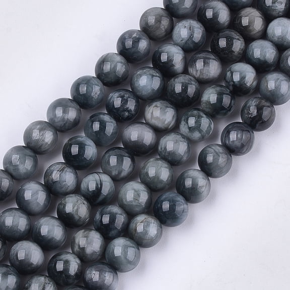 Natural Hawk's Eye Beads Strands Eagle Eye Stone Grade A Round 8mm Hole: 1mm about 23~25pcs/strand 7.6 inch 1Strand