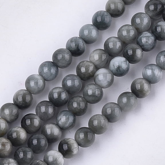 Natural Hawk's Eye Beads Strands Eagle Eye Stone Grade AB+ Round 6~7mm Hole: 0.8mm about 62~65pcs/strand 15.3 inch