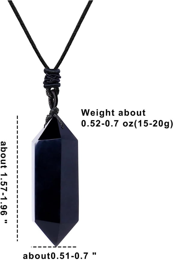 Natural Healing Crystal Double Pointed Pendants Natural Crystal Quartz Necklace 6 Faceted Chakra Crystal Wand Energy Stone Necklace Pendant Meditation Balance Reiki Gifts[o5349]
