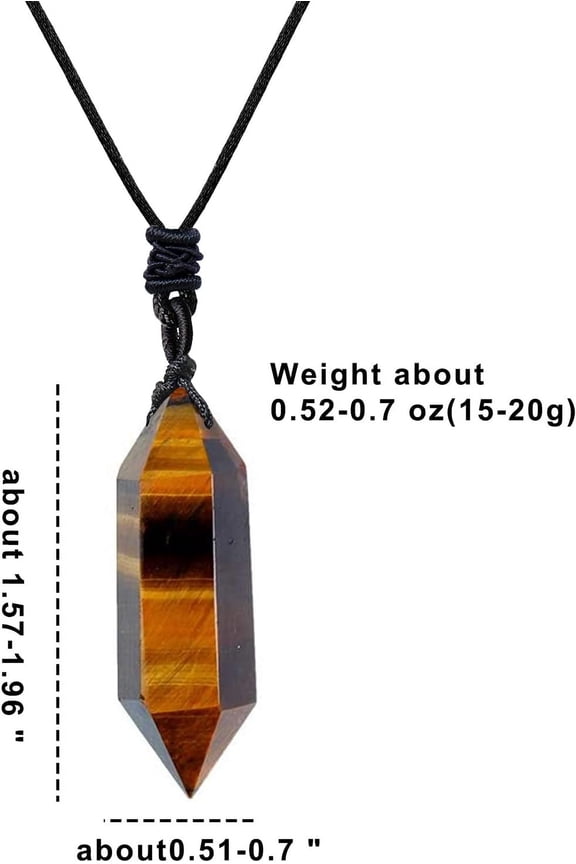 Natural Healing Crystal Double Pointed Pendants Natural Crystal Quartz Necklace 6 Faceted Chakra Crystal Wand Energy Stone Necklace Pendant Meditation Balance Reiki Gifts[o5350]