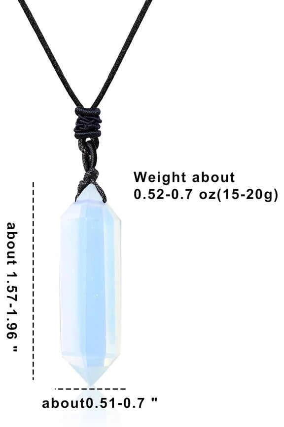 Natural Healing Crystal Double Pointed Pendants Natural Crystal Quartz Necklace 6 Faceted Chakra Crystal Wand Energy Stone Necklace Pendant Meditation Balance Reiki Gifts[o5352]