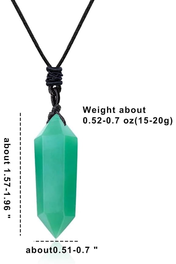Natural Healing Crystal Double Pointed Pendants Natural Crystal Quartz Necklace 6 Faceted Chakra Crystal Wand Energy Stone Necklace Pendant Meditation Balance Reiki Gifts[o5342]