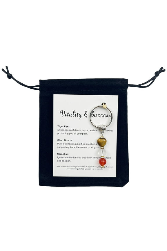 Natural Healing Crystal Stone Keychain Gift Happiness Success Protection for Women Men Crystals Keyring