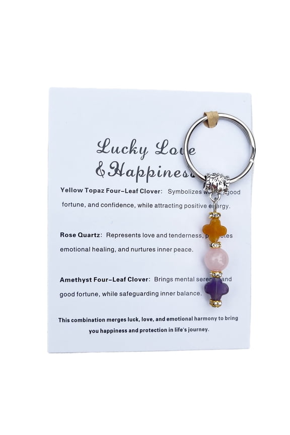 Natural Healing Crystal Stone Keychain Gift Happiness Success Protection for Women Men Crystals Keyring