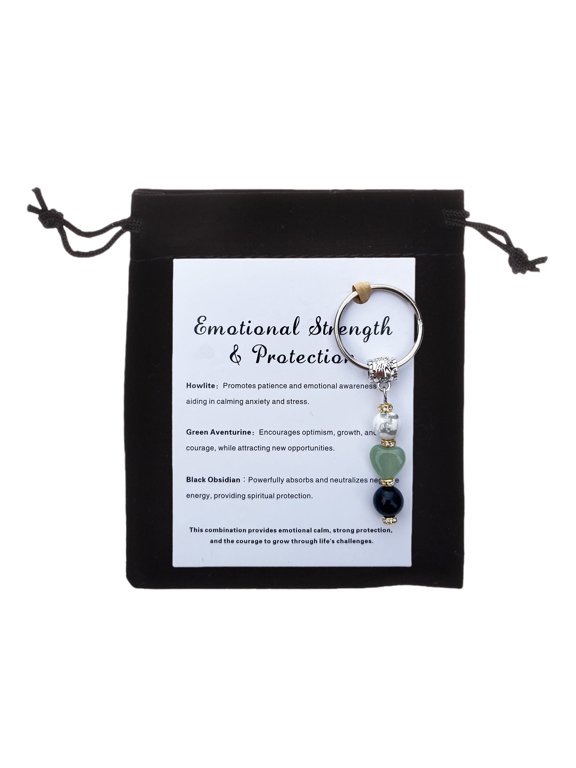 Natural Healing Crystal Stone Keychain Gift Happiness Success Protection for Women Men Healing Crystals Keyring