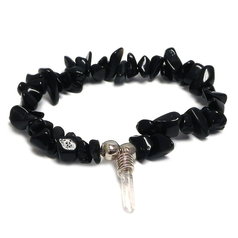 Genuine Emerald Gem Chip Christmas Bracelet Sterling Silver with Crystals