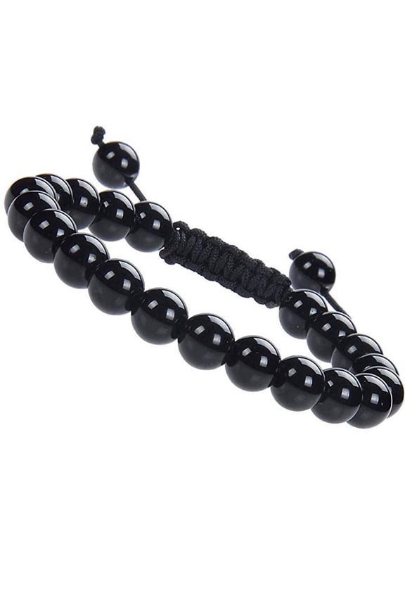 Natural Healing Power Gemstone Crystal Beads Unisex Adjustable Macrame Bracelets 8mmStyle14