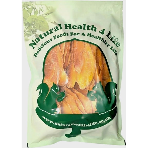 Natural Health 4 Life Dried Mango Large Pieces 1kg - Large 6-9cm Dried Mango Pieces - No Sugar, Vegan & Gluten-Free - Produce of Vietnam. (1 pouch)