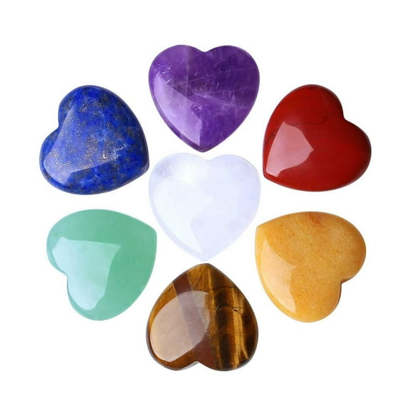 Natural Heart Shape Ornaments Gemstone Artwork Unique Rock Set