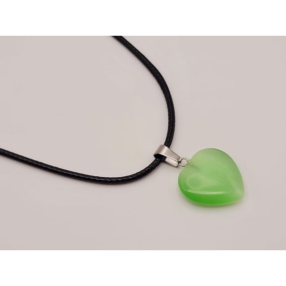 Natural Heart Shaped Cat Eye Handmade Pendant Necklace Chain