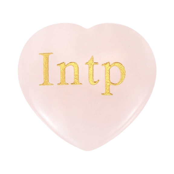 Natural Heart Shaped Crystal Stone, 1.2" Love Worry Stone with Personality Words, Pocket Rock Anxiety Crystals for Women Stress Gifts Meditation, Pink(Intp)