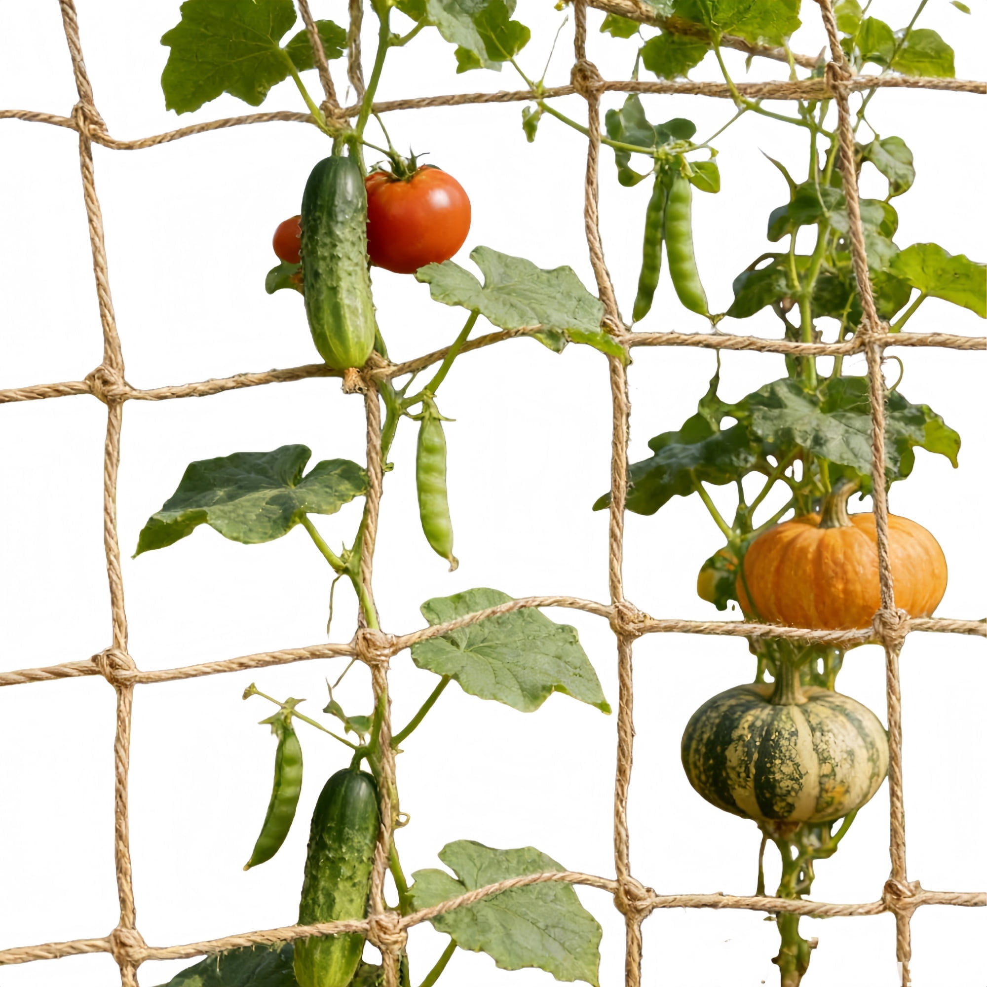 Natural Heavy Duty Jute Trellis Netting, Bexikou Garden Plant Support Net for Climbing Vine Plants, Cucumber, Fruits & Vegetables, Outdoor Garden Use (5.6 Ft x 8 Ft)