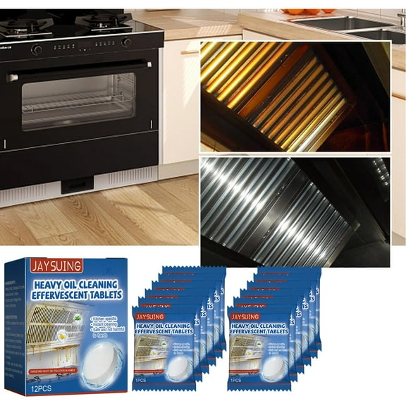 Natural Heavy Oil Kitchen All-Purpose Cleaner Effervescent, Instant Grease Stain Removal, Decontamination Rust Protection, Shiny Coating Multi-Surface, for Stove Pot Sink Tile Kitchen Fan Cleaning