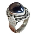 thumbnail image 1 of Natural Hematite Gemstone Cabochon Pear Ring, Solid 925 Sterling Silver Statement Ring, Delicate Ring, Beautiful Wedding Gifts Ring For Women, 1 of 3