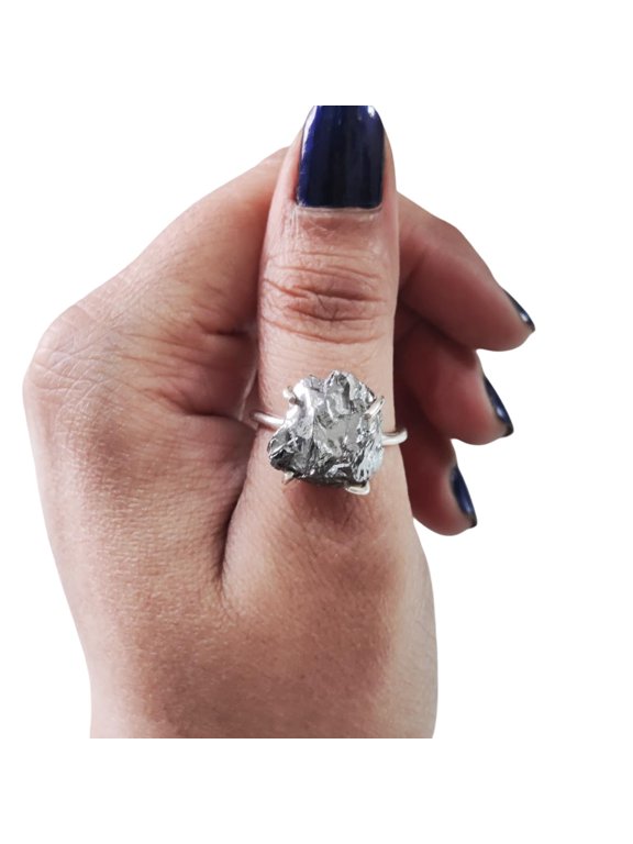 Natural Hematite Ring, Rough Magnetic Hematite Ring, March Birthstone, Adjustable Ring, 925 Sterling Silver, Womens Ring, Christmas, Thanksgiving, Handmade, Statement Jewelry, Raw Gemstone Jewelry