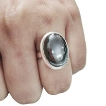 Natural Hematite Ring, Woman's Magnetic Hematite Ring, Birthstone, Bohemian Ring, 925 Sterling Silver, Womens Ring, Christmas, Thanksgiving, Handmade, Statement Jewelry, Natural Gemstone Ring