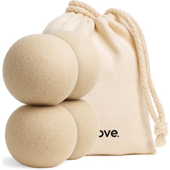 Natural Hemp Dryer Bs - 4 Pack, 5X More Absorbent Than Wool Cuts Drying Time up to 35%, Fabric Softener, Reduces Wrinkles and Static, Reusable, Hypoernic, Eco Friendly