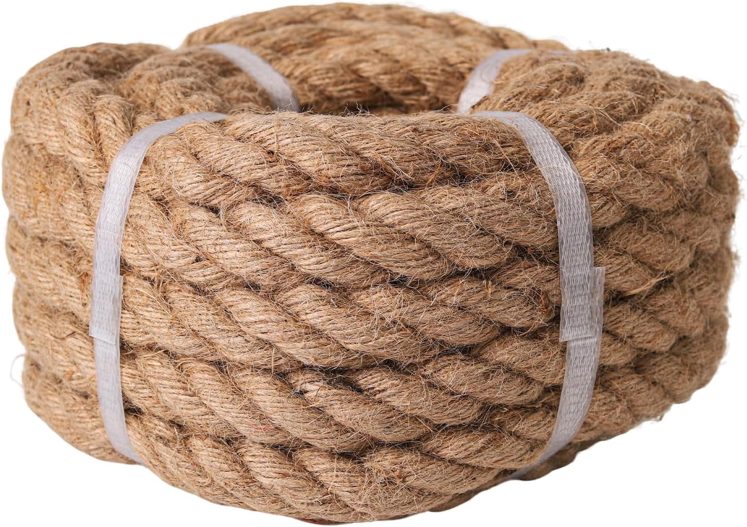 Natural Hemp Rope, 1 Inch Thick Rope 33Ft Long, Twisted Manila Jute ...