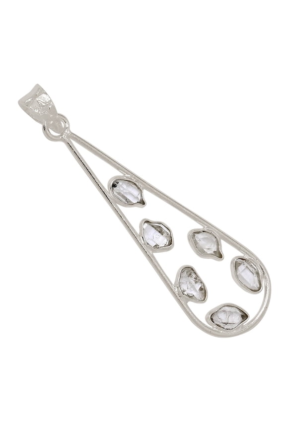 Natural Herkime Diamond - USA 925 Sterling Silver Pendant Jewelry ALLP-28759