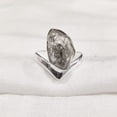 thumbnail image 1 of Natural Herkimer Diamond Ring, Rough Herkimer Diamond Ring, Birthstone, V Crown Band, 925 Sterling Silver, Womens Ring, Christmas, Thanksgiving, Handmade, Statement Jewelry, Rough Gemstone Jewelry, 1 of 5