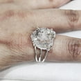 thumbnail image 1 of Natural Herkimer Diamond Ring, Rough Herkimer Diamond Ring, Birthstone, 3 Plain Band, 925 Sterling Silver, Womens Ring, Christmas, Thanksgiving, Handmade, Statement Jewelry, Rough Gemstone Jewelry, 1 of 5