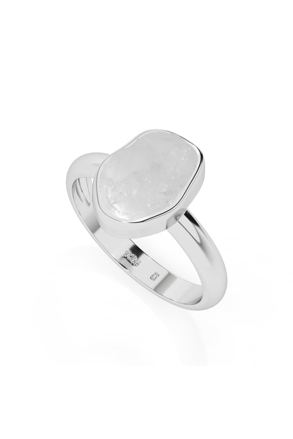 Natural Herkimer Rough Shape Rings in Sterling Silver for Women, April Birthstone Jewelry for Her Birthday, Wedding Anniversary, Christmas, Mothers Day
