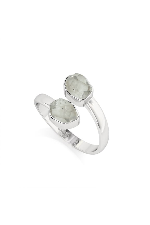 Natural Herkimer Rough Shape Rings in Sterling Silver for Women, April Birthstone Jewelry for Her Birthday, Wedding Anniversary, Christmas, Mothers Day