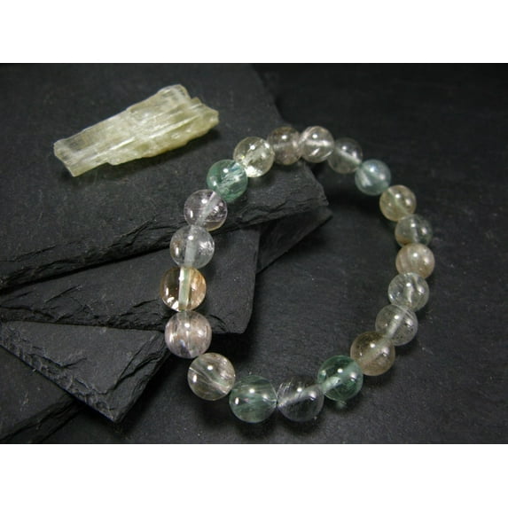 Natural Hiddenite Spodumene 10mm Round Shape Smooth Cut Beads Stretchable Bracelet for Men & Women.