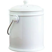 Natural Home 1 Gal. Ceramic Compost Bin - White