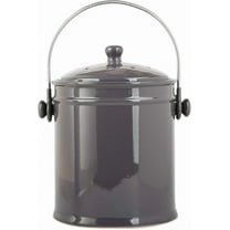 Natural Home 1.8-Gallon Ceramic Compost Bin with Charcoal Filter 鈥?Countertop Kitchen Food Waste Container with Lid 鈥?Odor-Blocking, Dishwasher Safe, Eco-Friendly (Charcoal Gray)