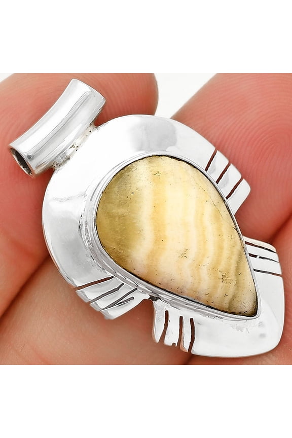 Natural Honey Aragonite 925 Sterling Silver Pendant Jewelry P-1598 SDP148820