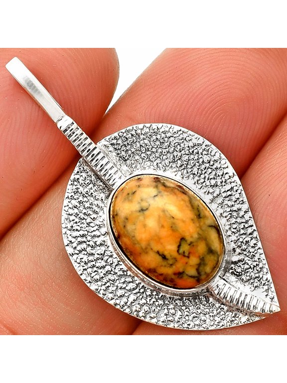 Natural Honey Dendritic Opal 925 Sterling Silver Pendant Jewelry P-1218 SDP149562