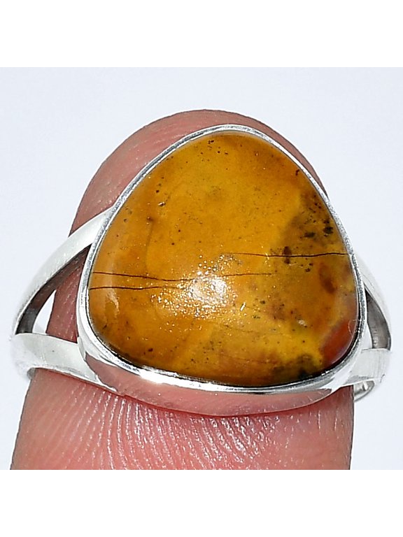 Natural Honey Dendritic Opal 925 Sterling Silver Ring s.7.5 Jewelry R-1002 SDR239936