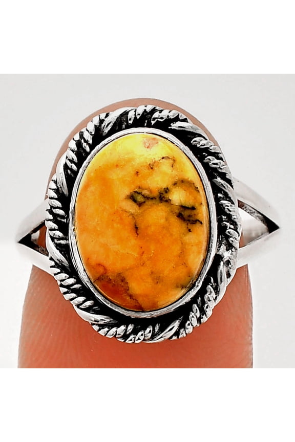 Natural Honey Dendritic Opal 925 Sterling Silver Ring s.8 Jewelry R-1014 SDR231732