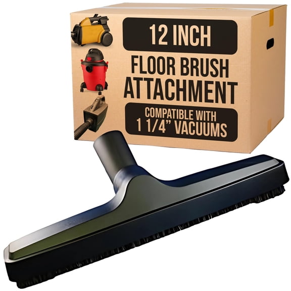 Natural Horse Hair Vacuum Brush Attachment, 32mm Standard Size for Central Vacuum System, Gentle Cleaning on Floors Walls, 12 Inch Black