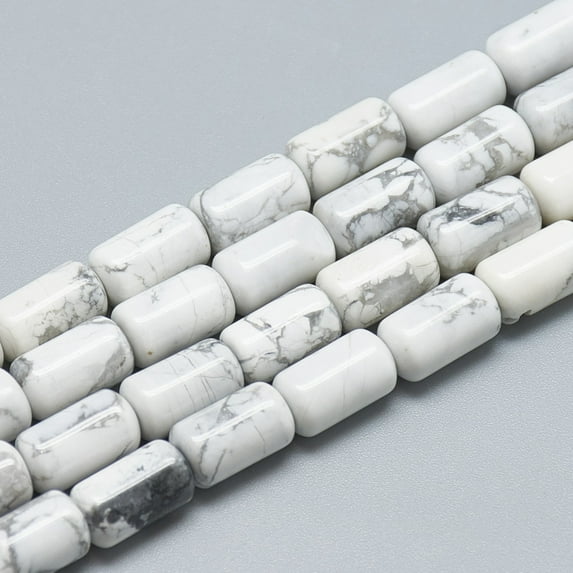 Natural Howlite Bead Strands Column 10~11x6mm Hole: 1mm about 40pcs/strand 15.7 inch