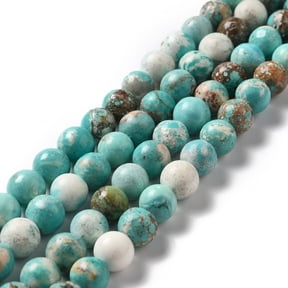 Natural Howlite Beads Strands Dyed Heated Round Turquoise 7~8.5mm Hole: 1.2mm 49~52pcs/strand 15.51~15.67''(39.4~39.8cm)