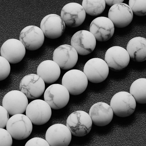Natural Howlite Beads Strands Frosted Round 6mm Hole: 0.8mm 60pcs/strand 14.1 inch