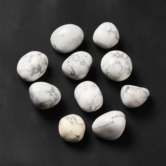 Natural Howlite Beads Tumbled Stone Healing Stones for Reiki Healing Crystals Balancing Vase Filler Gems No Hole/Undrilled
